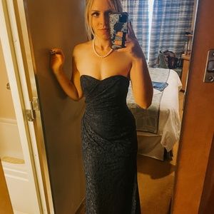 Navy blue (marine) floor length sleeveless dress